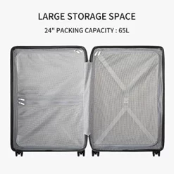 LEVEL8 Luminous Textured Medium Checked Luggage, 24” Hardshell Suitcase, Lightweight PC Textured Hardside Spinner Trolley For Luggage, TSA Approved Checked Luggage With 8 Spinner Wheels, Black, 24-Inch Checked-In -TRAVELPRO Sales 518ITWG2U8L 974b6795 7d2d 45c1 8453 2c1f1f6a2ae8