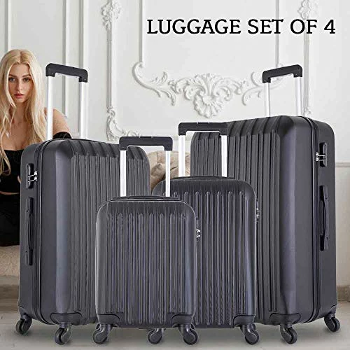 4 Piece Luggage Sets With Spinner Wheels Travel Suitcase Hard-shell Lightweight 16" 20" 24" 28" (4 PCS LM Black) 5 4 Piece Luggage Sets With Spinner Wheels Travel Suitcase Hard-shell Lightweight 16" 20" 24" 28" (4 PCS LM Black) - Image 5