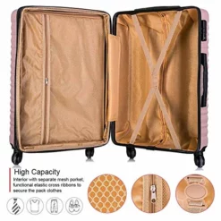 Apelila 4 Piece TSA Hardshell Luggage Sets,Expandable Travel Suitcase,Carry On Luggage With Spinner Wheels Free Cover&Hanger Inside (Rose Gold) -TRAVELPRO Sales 518UBt1tLrL 9ed06822 7cab 4266 b151 f87f5783aecf