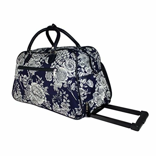Vibrant Garden Floral Bouquet Motif Rolling Lightweight Carry On Duffel Bag, Printed Modern Graphic 4 Vibrant Garden Floral Bouquet Motif Rolling Lightweight Carry On Duffel Bag, Printed Modern Graphic - Image 4