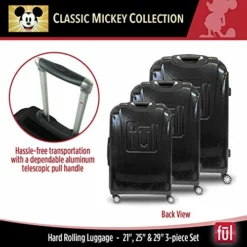 FUL Disney Mickey Mouse 3 Piece Rolling Luggage Set, Hardside Suitcase With Spinner Wheels, 21 Inch, 25 Inch And 29 Inch, Black -TRAVELPRO Sales 519e8EGvEVL