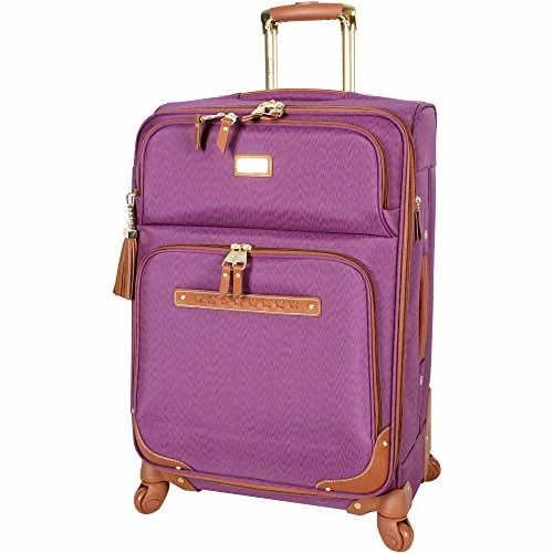 Steve Madden Designer Luggage Collection - Expandable 24 Inch Softside Bag - Durable Mid-sized Lightweight Checked Suitcase With 4-Rolling Spinner Wheels (Global Purple) 1 Steve Madden Designer Luggage Collection - Expandable 24 Inch Softside Bag - Durable Mid-sized Lightweight Checked Suitcase With 4-Rolling Spinner Wheels (Global Purple)