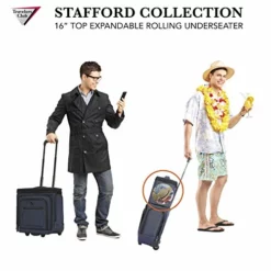 Travelers Club Luggage 16" Top Expandable Rolling Underseater W/USB Port, Blue Suitcase, Carry-On, Navy -TRAVELPRO Sales 51ACjre7OiL