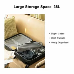 LEVEL8 Carry-On Luggage, 20” Hardshell Suitcase, Lightweight PC Textured Hardside Spinner Trolley For Luggage, TSA Approved Cabin Luggage With 8 Spinner Wheels, Black, 20-Inch Carry-On -TRAVELPRO Sales 51AN6HbpG2L