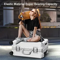 SOMODE Airline Approved Carry On Luggage With Spinner Wheels,Aluminum Framed Carry On Suitcase With Front Open Laptop Compartment/Pocket 22×14×9 Inch Large Checked-in Luggage(White) 9 SOMODE Airline Approved Carry On Luggage With Spinner Wheels,Aluminum Framed Carry On Suitcase With Front Open Laptop Compartment/Pocket 22×14×9 Inch Large Checked-in Luggage(White) -TRAVELPRO Sales 51AdkDtRvQL