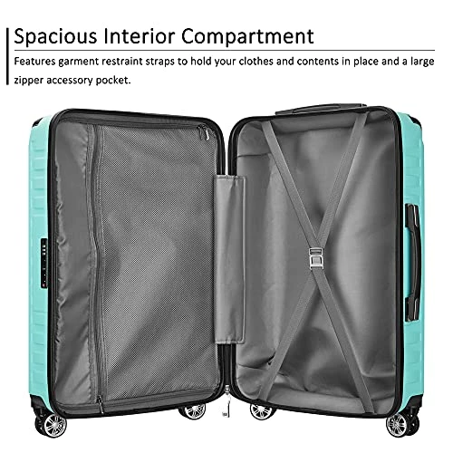 JOYWAY JOYWAY 3 Pcs Luggage Set Hardside Lightweight Spinner Suitcase With TSA Lock (green) 2 JOYWAY JOYWAY 3 Pcs Luggage Set Hardside Lightweight Spinner Suitcase With TSA Lock (green) - Image 2