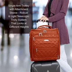 16.5" Underseat Women Luggage Carry On Suitcase - Small Rolling Tote Bag With Wheels (Orange) -TRAVELPRO Sales 51B4qlCLb1L