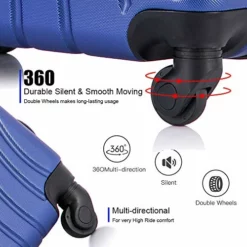 Apelila 3 Piece ABS Luggage Sets With Spinner Wheels Hard Shell Spinner Carry On Suitcase (Blue, 3 Pieces 20 24 28 Inch) -TRAVELPRO Sales 51BO0xsYUNL