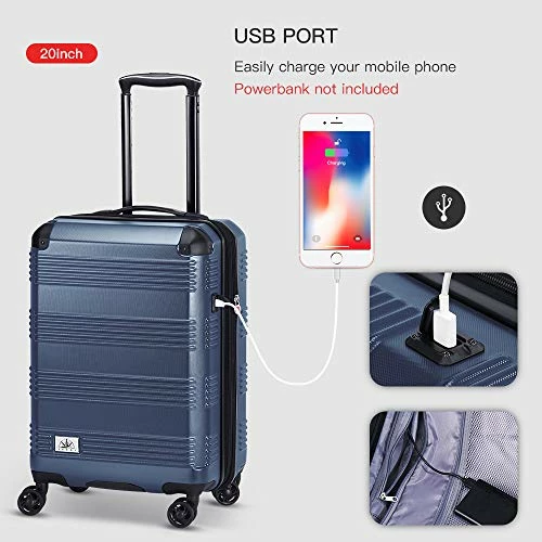 Verdi Luggage Set 3 Piece - Lightweight With USB Port Hardside Carry On Suitcase - Includes Expandable 20 Inch Carry On, 24In/TSA-Approved Lock 28In Checked Bag With 8-Wheel Rolling Spinner 6 Verdi Luggage Set 3 Piece - Lightweight With USB Port Hardside Carry On Suitcase - Includes Expandable 20 Inch Carry On, 24In/TSA-Approved Lock 28In Checked Bag With 8-Wheel Rolling Spinner - Image 6