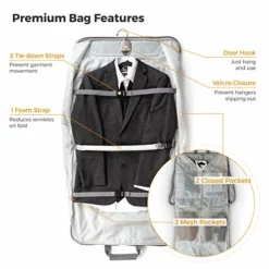 Prottoni 44-Inch Suit Carrier For Travel - Garment Suitcase With Toiletry Bag (Black + Clear Toiletry Bag, 44") -TRAVELPRO Sales 51BvNLTL17L