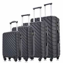 4 Piece Hardshell Luggage Sets,Travel Suitcase,Carry On Luggage With Spinner Wheels Free Cover&Hanger Inside (Black, 4 Pieces) -TRAVELPRO Sales 51CEON61BEL