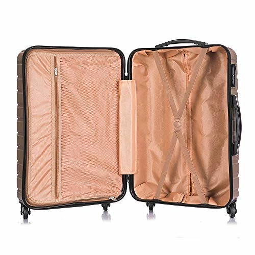 Hardshell Luggage 5 Piece ABS Luggages Sets With Spinner Wheels Travel Bag Suitcases Sets Free Backpack 18-28 Inch (Champagne Gold) 6 Hardshell Luggage 5 Piece ABS Luggages Sets With Spinner Wheels Travel Bag Suitcases Sets Free Backpack 18-28 Inch (Champagne Gold) - Image 6