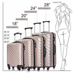 Apelila 5 Piece Hardshell Luggage Sets,Travel Suitcase,Carry On Luggage With Spinner Wheels Free Cover&Hanger Inside (Champagne Gold With Bag) -TRAVELPRO Sales 51C 7FO1vIL 8adf56de 90ea 42bc 840e b824815af793