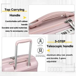 Melalenia Luggage Carry On Suitcase, PP Material Suitcase With Spinner Wheels,TSA Luggage Locks 22x14x9 Airline Approved (Nude Pink) 12 Melalenia Luggage Carry On Suitcase, PP Material Suitcase With Spinner Wheels,TSA Luggage Locks 22x14x9 Airline Approved (Nude Pink) -TRAVELPRO Sales 51Cz1XD N L