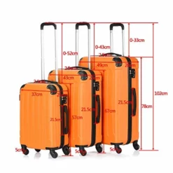 SSLine 3 Piece Luggage Sets Hardshell Spinner Luggages Swivel Wheels Suitcase Portable Rolling Trolley Case - 20" 24" 28" Spinner Suitcases Orange -TRAVELPRO Sales 51CzMzS5gWL