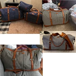 BAOSHA HB-14 Canvas Travel Tote Duffel Bag Carry On Weekender Overnight Bag Oversized For Women And Ladies (Black Dot) 13 BAOSHA HB-14 Canvas Travel Tote Duffel Bag Carry On Weekender Overnight Bag Oversized For Women And Ladies (Black Dot) -TRAVELPRO Sales 51E6PFdJNKS