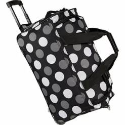 Rockland Unisex Adult Rolling Duffel Bag, New Black Dot, 22-Inch US
