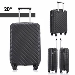 4 Piece Hardshell Luggage Sets,Travel Suitcase,Carry On Luggage With Spinner Wheels Free Cover&Hanger Inside (Black, 4 Pieces) -TRAVELPRO Sales 51EmN65rbFL