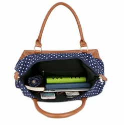 BAOSHA HB-28 Ladies Women Canvas Travel Weekender Bag Overnight Carry-on Shoulder Duffel Tote Bag (Blue Dot) -TRAVELPRO Sales 51EtkV6KmVL c1e7c33e 0ce8 4aa3 a246 13c7044bf942