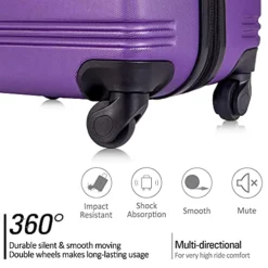 Expandable 3 Piece Luggage Sets Hardside Durable Suitcase With Spinner Wheels TSA Lock, 3 Pcs Carry On Case Travel Home Outdoor School Lightweight Trolley Case ( 20" 24" 28" Purple) -TRAVELPRO Sales 51G aBkgjFS