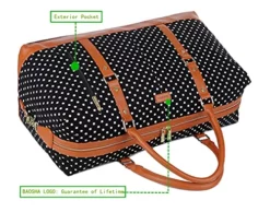 BAOSHA HB-14 Canvas Travel Tote Duffel Bag Carry On Weekender Overnight Bag Oversized For Women And Ladies (Black Dot) 10 BAOSHA HB-14 Canvas Travel Tote Duffel Bag Carry On Weekender Overnight Bag Oversized For Women And Ladies (Black Dot) -TRAVELPRO Sales 51GmhHgrBzL