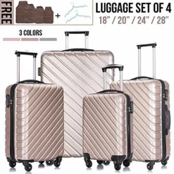 4 PCS Luggage Sets With Spinner Wheels,Carry On Suitcase,Luggage Hardshell Travel Luggage Sets (Champagne) -TRAVELPRO Sales 51KAILMWkZL acd54063 9f0a 4b30 96c1 61eb4e3b94d8