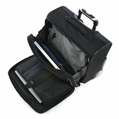 Olympia Luggage Deluxe Rolling Overnighter,Black,One Size 5 Olympia Luggage Deluxe Rolling Overnighter,Black,One Size - Image 5
