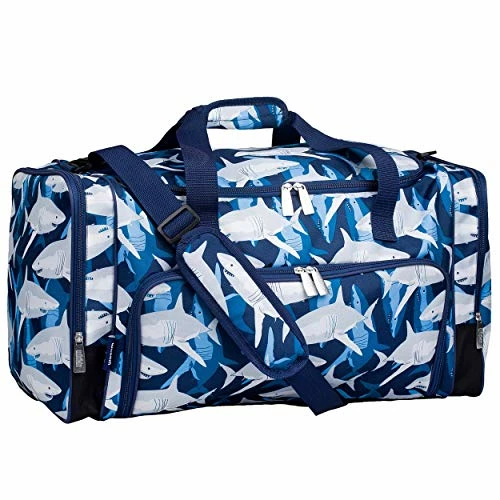 Wildkin Kids Weekender Duffel Bag For Boys And Girls, Carry-On Size And Perfect For Weekend Or Overnight Travel, 600-Denier Polyester Fabric Duffel Bags Measures 22 X 12 X 12 Inches (Sharks) 1 Wildkin Kids Weekender Duffel Bag For Boys And Girls, Carry-On Size And Perfect For Weekend Or Overnight Travel, 600-Denier Polyester Fabric Duffel Bags Measures 22 X 12 X 12 Inches (Sharks)