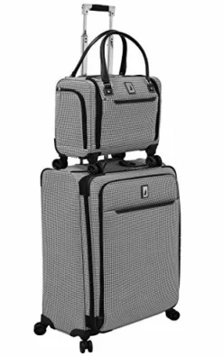LONDON FOG Cambridge II 15-Inch 8 Wheel Under Seat Bag, Black White Houndstooth -TRAVELPRO Sales 51KeAbca6kL