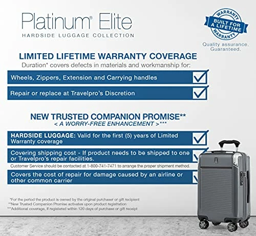 Travelpro Platinum Elite Expandable Hardside Spinner Luggage, Shadow Black, Checked- Large 2 Travelpro Platinum Elite Expandable Hardside Spinner Luggage, Shadow Black, Checked- Large - Image 2