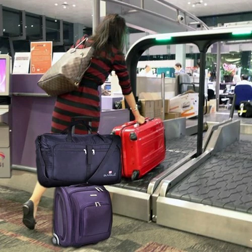 Travelon 18" Wheeled Underseat Bag - Black, With Large 21" Foldable Sporty Duffle Bag (Red) 6 Travelon 18" Wheeled Underseat Bag - Black, With Large 21" Foldable Sporty Duffle Bag (Red) - Image 6