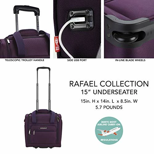 TPRC 15-Inch Under Seat Carry-On Bag, Purple, Underseater 9 TPRC 15-Inch Under Seat Carry-On Bag, Purple, Underseater - Image 9