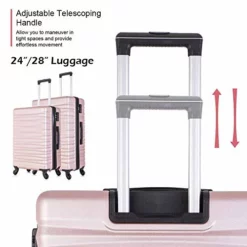 4 Piece Luggage Sets, Expandable Hardshell ABS Luggage Sets With TSA Lock Spinner Wheels Travel Suitcases Set (4 PCS, TSA Lock+Expandable, Rose Gold) -TRAVELPRO Sales 51LV6lnnRyL