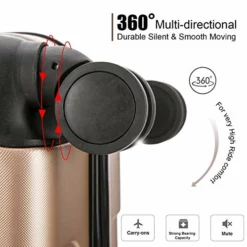 4 Pieces Travel Luggage Sets, Hardside Lightweight ABS Luggage Suitcase, 360° Spinner Wheels Travel Set Bag, Durable Trolley Suitcase 16" 20" 24" 28", 4 Pcs (Color Champagne Gold) -TRAVELPRO Sales 51LZjFXxLUL