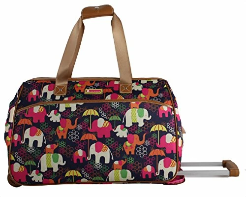 Lily Bloom Luggage Designer Pattern Suitcase Wheeled Duffel Carry On Bag (14in, Elephant Rain) 2 Lily Bloom Luggage Designer Pattern Suitcase Wheeled Duffel Carry On Bag (14in, Elephant Rain) - Image 2