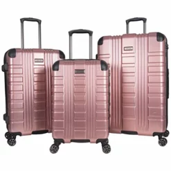 Kenneth Cole REACTION Scott's Corner Hardside Expandable 8-Wheel Spinner TSA Lock Travel Suitcase, Rose Gold, 3-Piece Set (20", 24", & 28")