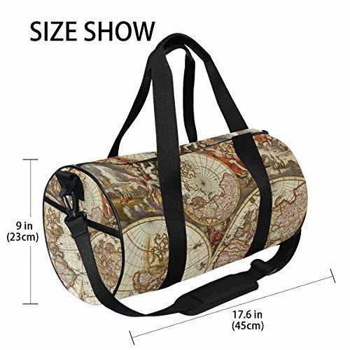 OuLian Duffel Bag Vintage Map Wallpapers - Cave Women Garment Gym Tote Bag Best Sports Bag For Boys 6 OuLian Duffel Bag Vintage Map Wallpapers - Cave Women Garment Gym Tote Bag Best Sports Bag For Boys - Image 6