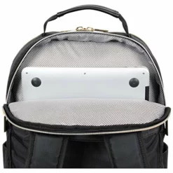 Kenneth Cole Reaction Women's Chelsea Luggage Chevron Softside 8-Wheel Spinner Expandable Suitcase Collection, Black, 2pc Bundle (Carry On+Backpack) -TRAVELPRO Sales 51M1u7np4dL