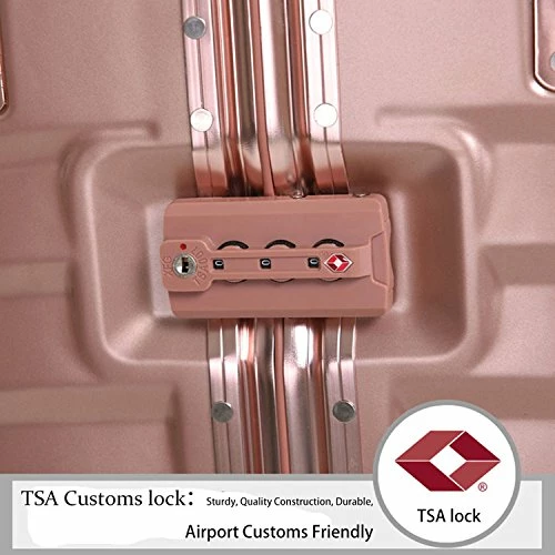 Sondre X Luggage Rolling Wheels Old Fashion Trunk Suitcase PC ABS Spinner Hardshell Carry On With TSA Lock 20" 24" 26" 29"(White) 4 Sondre X Luggage Rolling Wheels Old Fashion Trunk Suitcase PC ABS Spinner Hardshell Carry On With TSA Lock 20" 24" 26" 29"(White) - Image 4