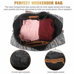 Oflamn Weekender Bag For Women Carry-On Luggage Bohemian style Duffle Bag Overnight Bags 3-4 Day' Travel Bags With Separated Shoes Compartment -TRAVELPRO Sales 51MEyAy 6uL