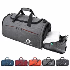 Canway Sports Gym Bag, Travel Duffel Bag With Wet Pocket & Shoes Compartment for Men Women, 45L, Lightweight