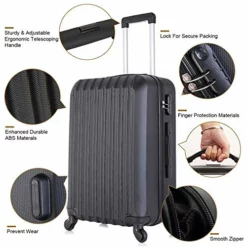4 Piece Luggage Sets With Spinner Wheels Travel Suitcase Hard-shell Lightweight 16" 20" 24" 28" (4 PCS LM Black) 14 4 Piece Luggage Sets With Spinner Wheels Travel Suitcase Hard-shell Lightweight 16" 20" 24" 28" (4 PCS LM Black) -TRAVELPRO Sales 51Nn0e6hzkL