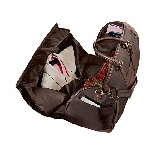 Andrew Philips Leather Nylon Metro Convertible Duffle/Garment Bag In Brown 2 Andrew Philips Leather Nylon Metro Convertible Duffle/Garment Bag In Brown - Image 2