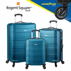 Regent Square Travel - 3 Piece Luggage Sets With Build-In TSA Lock And Spinner Goodyear Wheels – Mangusta, Hard Case (Petrol Blue) -TRAVELPRO Sales 51Nv8p0oC L
