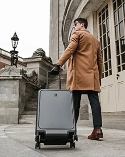 LEVEL8 Carry-On Luggage, Road Runner Pro 20” Lightweight PC Hardside Suitcase With USB Charging Port, Spinner Trolley For Luggage With Front Laptop Pocket, TSA Lock - Dark Grey, 20-Inch -TRAVELPRO Sales 51Ny9MlWodS