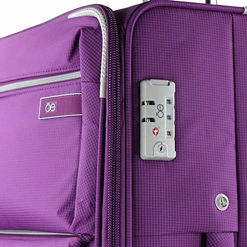 Cloe Checked Medium 24 Inch Water-Resistant Luggage With 360º-spinner Wheels In Purple Color 6 Cloe Checked Medium 24 Inch Water-Resistant Luggage With 360º-spinner Wheels In Purple Color - Image 6