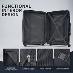 Merax 3 Piece Luggage Sets ABS Expandable Spinner Suitcase With TSA Lock 20 Inch 24 Inch 28 Inch -TRAVELPRO Sales 51PLBnLM0PL