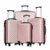4 Piece Luggage Sets,Travel Suitcase Spinner Hardshell Lightweight W/Free Suitcase Cover& Hanger (Rose Gold, 18 20 24 28 Inch)