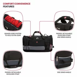 SwissGear 20" Duffel Bag | Gym Bag | Travel Duffle Bags | Men's And Women's - Grey/Black -TRAVELPRO Sales 51QTXpMEavL