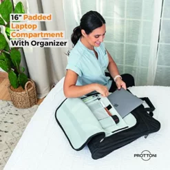 Prottoni 44-Inch Suit Carrier For Travel - Garment Suitcase With Toiletry Bag (Black + Clear Toiletry Bag, 44") -TRAVELPRO Sales 51R ElIMGNL